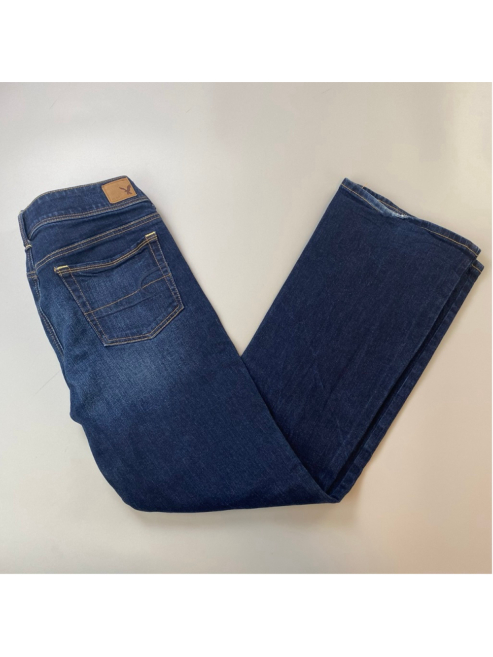 American Eagle Outfitters Jeans 12 Blue Kick Boot Stretch Western Cowgirl Cute